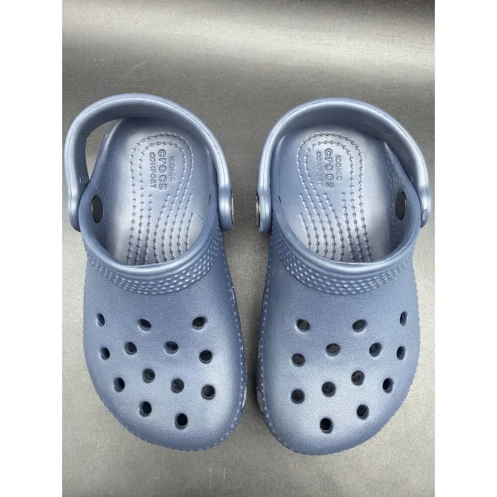 Crocs Kids Classic Clogs Navy Blue C8 Toddler Slip On Water Shoes NWOB